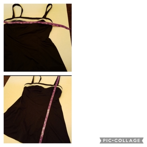 Vintage Beach Cabana Black White Swim Dress Swimsuit One Piece - Picture 13 of 16
